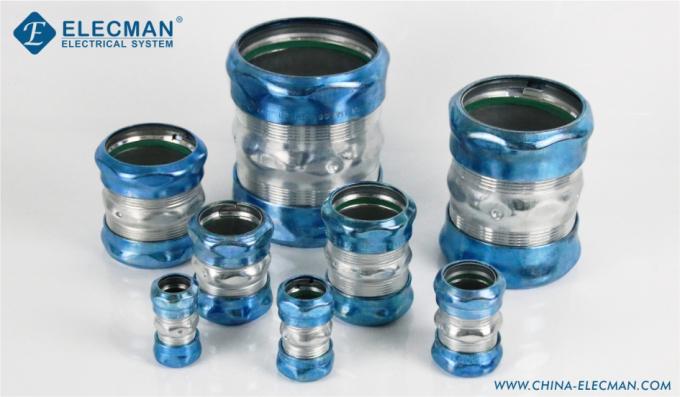 3 Inch Raintight EMT Coupling Compression Fittings Steel Material
