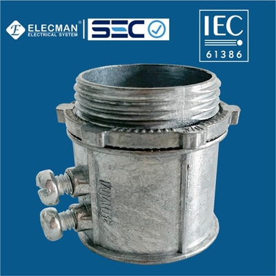 Zinc EMT IEC 61386 Conduit Fittings Connector Set Screw EMT Conduit To Box Type