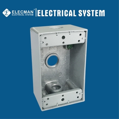 Aluminum 1 Gang Electrical Weatherproof Outlet Boxes With 3 Outlet Holes