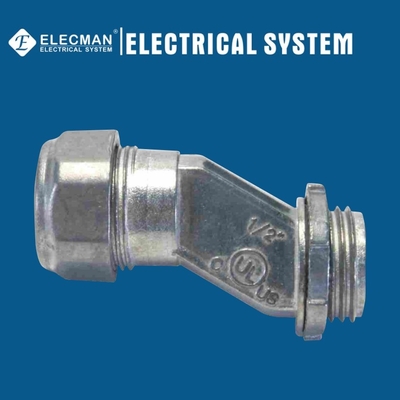 Zinc EMT Offset EMT To Box Connectors Compression Type 1/2" 3/4"