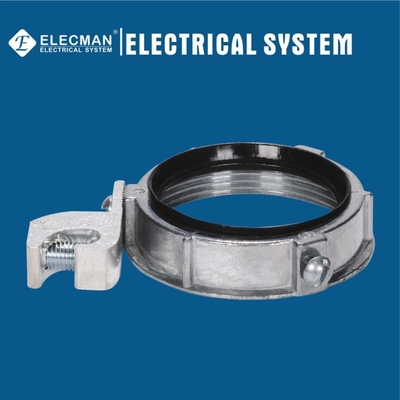 Zinc Insulated Rigid IMC Fittings Threaded Grounding Bushing With Aluminum Lug