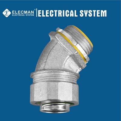 Malleable Iron Liquid Tight Conduit Fittings Liquid Tight Flexible Conduit Connector 45 Degree