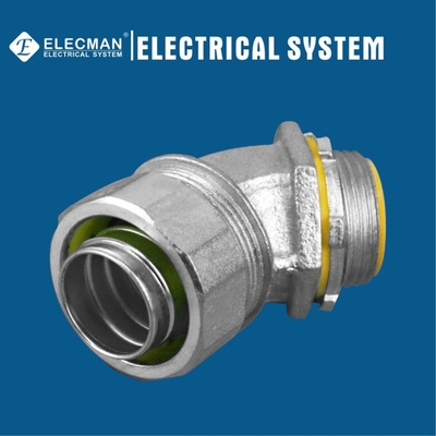 Malleable Iron Liquid Tight Conduit Fittings Liquid Tight Flexible Conduit Connector 45 Degree