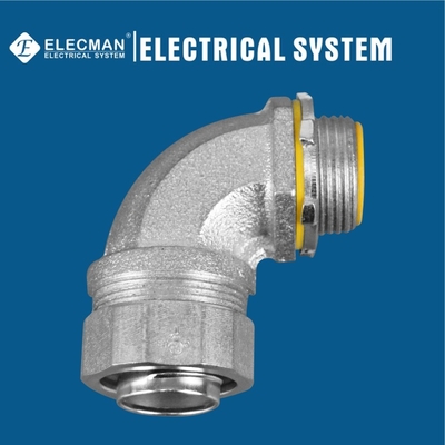 3" Liquid Tight Flexible Conduit Fittings Connector 90 Degree Malleable Iron