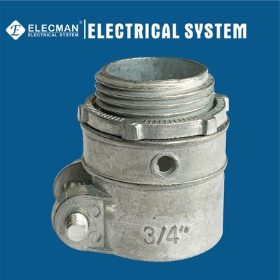 Zinc Electrical Squeeze Connector Straight Flexible Conduit To Box Type