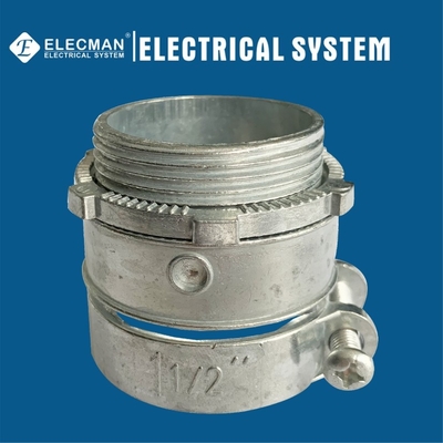 Zinc Electrical Squeeze Connector Straight Flexible Conduit To Box Type