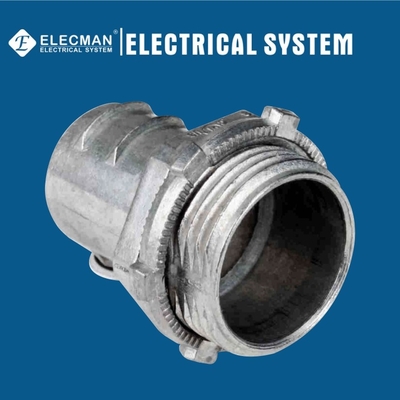 2" Zinc Straight Squeeze Connector Screw In Flexible Conduit To Box Type