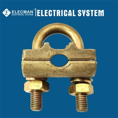 U Bolt Cooper Alloy Grounding Rod Clamp Connectors Double Plate Type