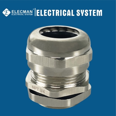 Nickel Plated Brass Waterproof Cable Gland Threaded Type