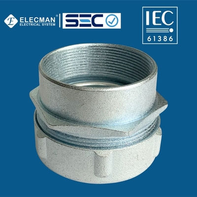 IEC 61386 Zinc Rigid Conduit Liquid Tight Connector 1 Inch Threaded Type