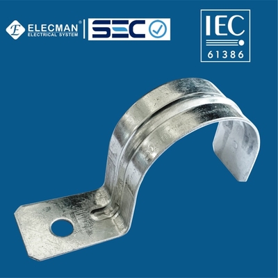 Steel IEC 61386 Conduit Fittings EMT 1 Hole Straps Zinc Plated