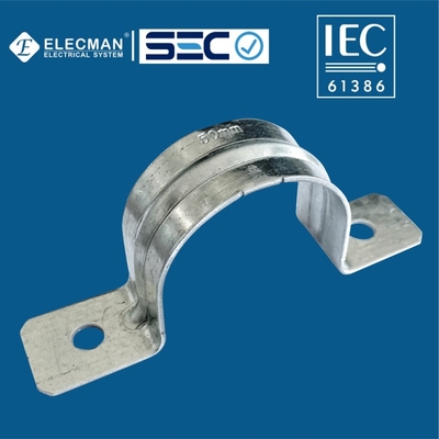 IEC 61386 Electrical EMT 2 Hole Conduit Strap Zinc Plated Steel