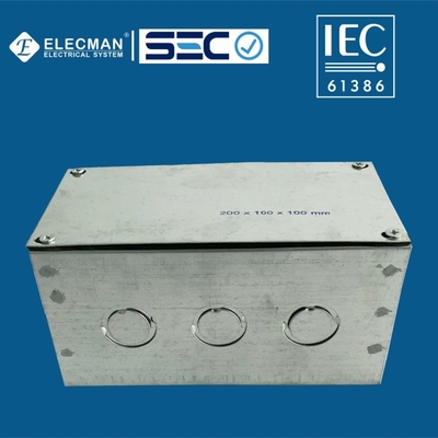 IEC 61386 Large Waterproof Steel Welded Electric Cable Junction Box 200*100*100mm