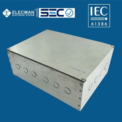 Outside Galvanized Square IEC 61386 Steel Electric Cable Junction Box 400x300x150mm