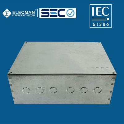 Outside Galvanized Square IEC 61386 Steel Electric Cable Junction Box 400x300x150mm