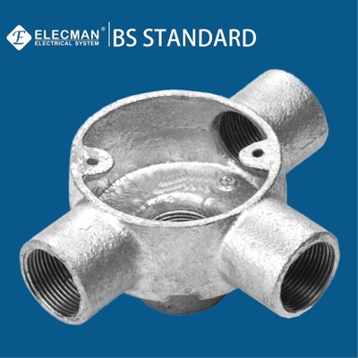 IP68 Waterproof Malleable Iron Boxes Tee And Back Outlet Conduit Box 20mm-25mm