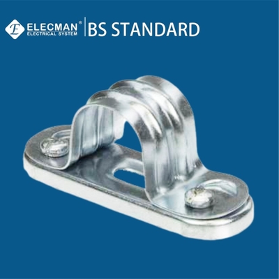 BS4568 20mm-32mm Galvanized Steel Spacer Bar Saddle Electrical With Base