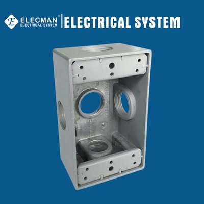 Aluminum Electrical Outdoor Outlet Box Single Gang Box With 5 X-Config Holes