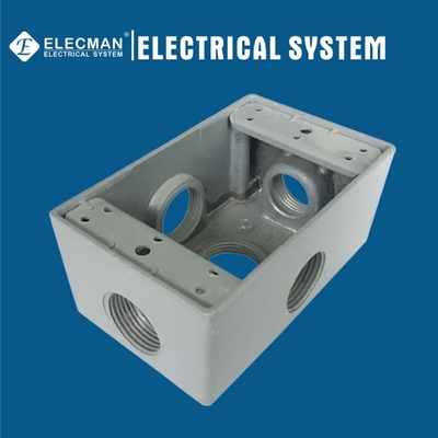 Aluminum Electrical Outdoor Outlet Box Single Gang Box With 5 X-Config Holes