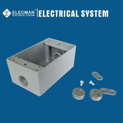 Aluminum 1 Gang Electrical Weatherproof Outlet Boxes With 3 Outlet Holes