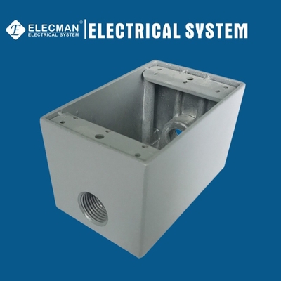 Outside 1 Gang Deep Weatherproof Outlet Boxes Aluminum With 3 Holes