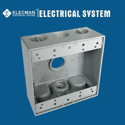 Aluminum 2 Gang Waterproof Outdoor Electrical Box Commercial Grade