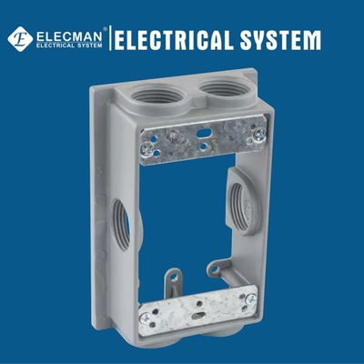 Square Aluminum Weatherproof Outlet Boxes Extended Electrical Box 1 Gang