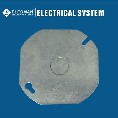 Steel 4" Electrcial Outlet Box Octagon Receptacle Cover With 1/2" Knockout