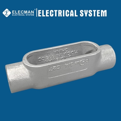 3" Form 7 IMC Rigid Electrical Straight Conduit Body Threaded C Type Gray Iron