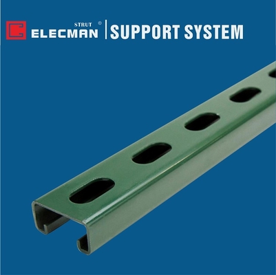 Q235 Steel Slotted C Channels 41x21 Slotted Channel Green Epoxy Power
