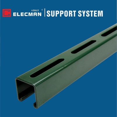 Q235 Steel Slotted C Channels 41x21 Slotted Channel Green Epoxy Power