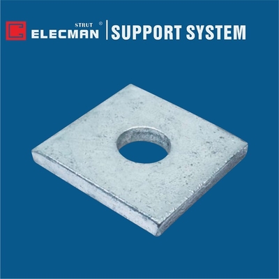 Galvanized Steel Strut Flat Fittings Accessories Square Washer One Hole Type