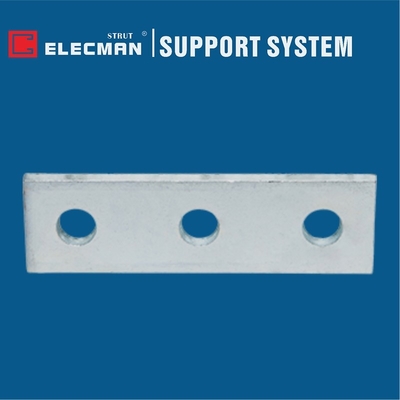 Three Holes Strut Flat Fittings Splice Plate Galvanized Steel 5-3/8" * 1-5/8"