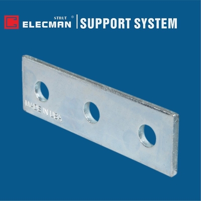 Three Holes Strut Flat Fittings Splice Plate Galvanized Steel 5-3/8" * 1-5/8"