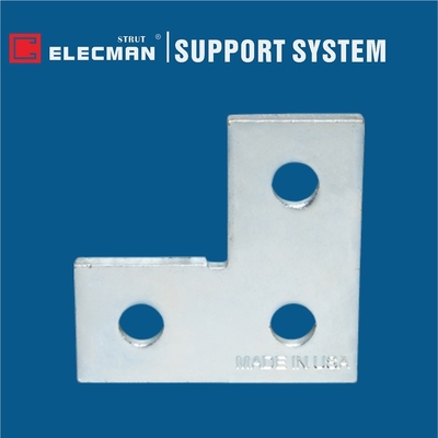 ELECMAN Galvanized Steel Flat Angle Plate Three Holes C 3-1/2" * 3-1/2"
