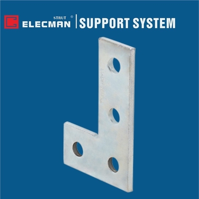 Electro Galvanized Steel Strut Flat Fittings Four Holes L Angle Plate 5-3/8" * 3-1/2"