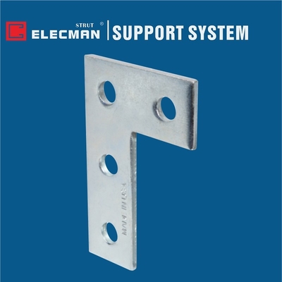 Electro Galvanized Steel Strut Flat Fittings Four Holes L Angle Plate 5-3/8" * 3-1/2"