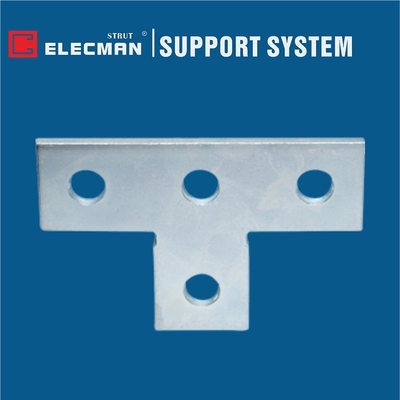 Galvanized Steel Flat Metal T Plate Four Holes T Shaped Mending Plate