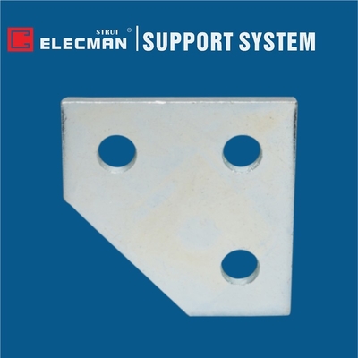 Galvanized Steel Flat Three Holes Corner Mending Plate 3-1/2" * 3-1/2"