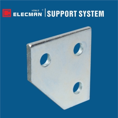Galvanized Steel Flat Three Holes Corner Mending Plate 3-1/2" * 3-1/2"