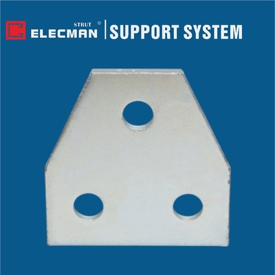 Stainless Steel Strut Flat Fittings Metal Joining Plate Three Holes
