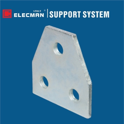 Stainless Steel Strut Flat Fittings Metal Joining Plate Three Holes
