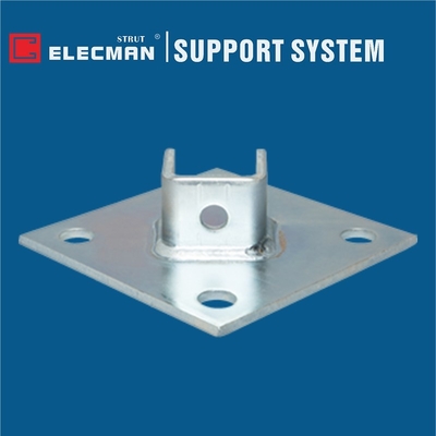 Single Colum Single Level Strut Post Base Plate Galvanized Steel