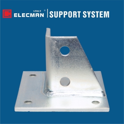 ELECMAN Galvanized Steel Strut Base Plate Strut Channel Base 5"*5"*3-1/2"