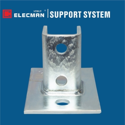 Single Colum Double Strut Post Base Galvanized Steel For Strut Channel
