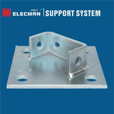 Double Colum Single Level Strut Post Base Plate Strut Post Galvanised Steel