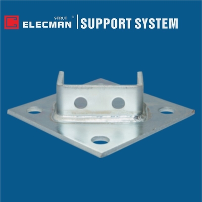 Double Colum Single Level Strut Post Base Plate Strut Post Galvanised Steel