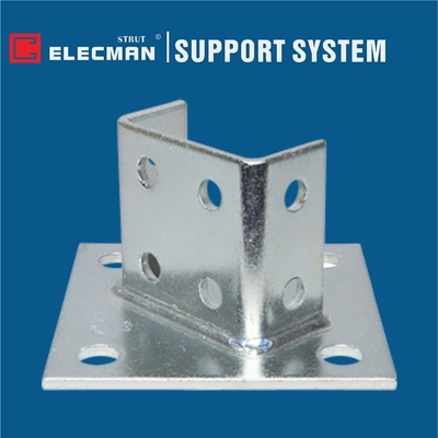 Double Colum Double Level Strut Post Base Plate Aluminum Galvanized Steel