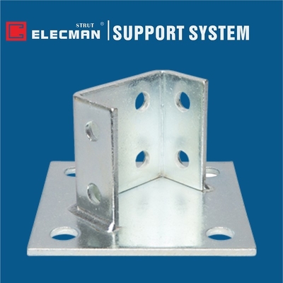Double Colum Double Level Strut Post Base Plate Aluminum Galvanized Steel