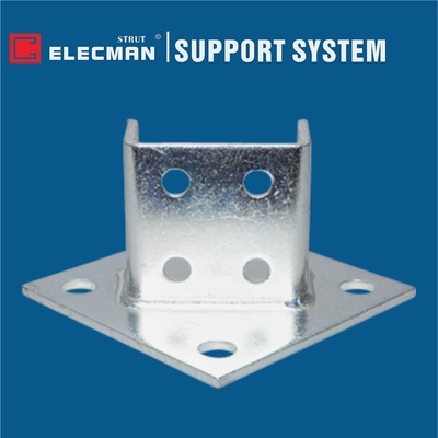 Double Colum Double Level Strut Post Base Plate Aluminum Galvanized Steel